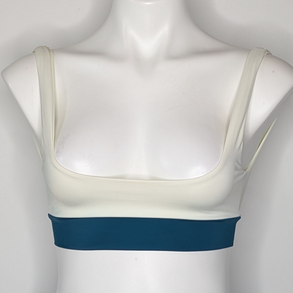 Fae Swim Maven Blue White Low Cut Bikini Top S